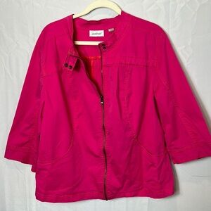 Avenue Pink Zippered Jacket Size 18/20 Like New Snaps on sleeve